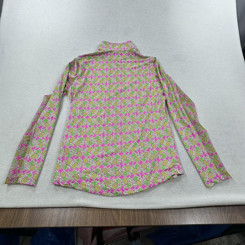 IBKUL Pullover Shirt Womens Small Pineapple Print UPF 50+ 1/4 Zip Golf Sun - Picture 2 of 9